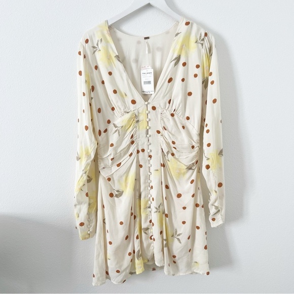 FREE PEOPLE date night mini dress in sunshine combo revolve size large L NWT - Picture 5 of 8
